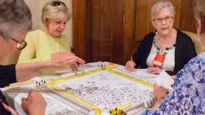 seniors playing mahjong